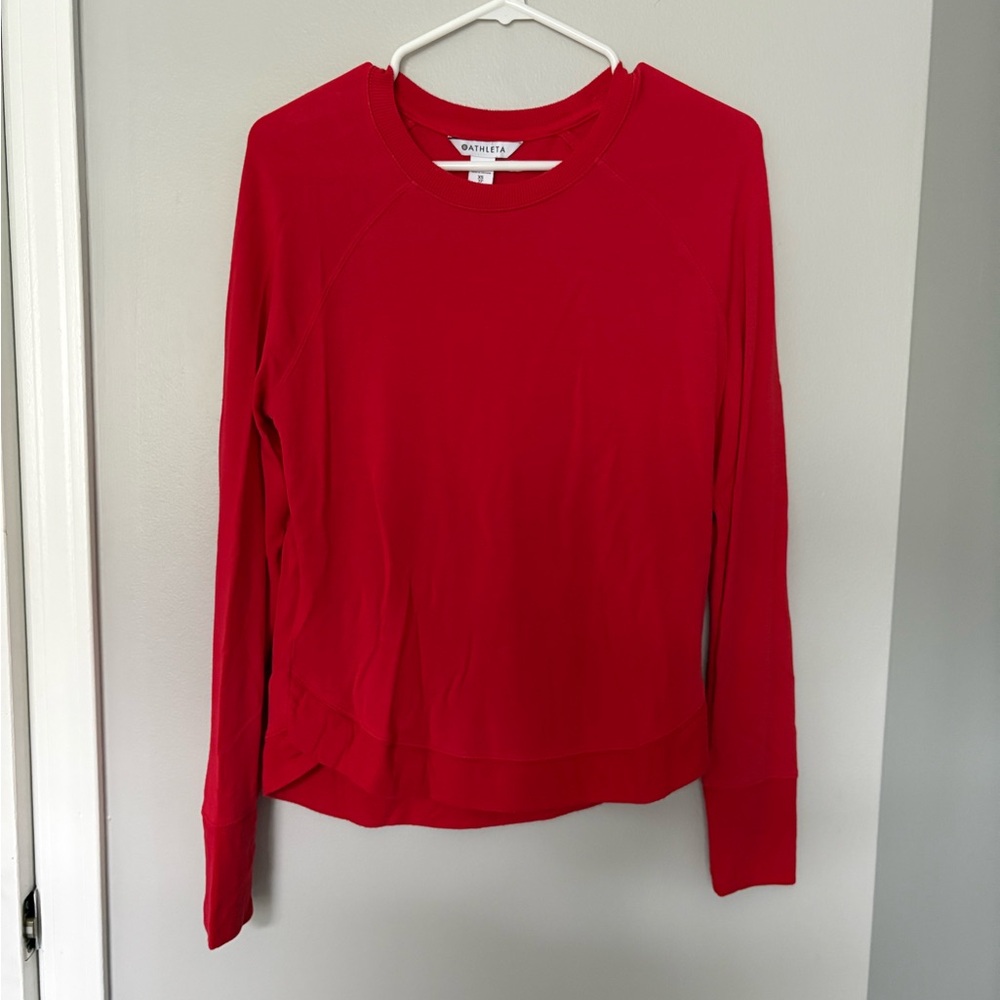 Athleta Red Pullover Sweatshirt